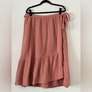 Universal Thread Pink Gauze Wrap Skirt Flowy Cottagecore Midi / Maxi - Size XXL